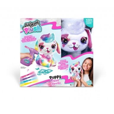 AIRBRUSH PLUSH Rinkinys su aerografu "Šuniukas" (+6m/26cm)