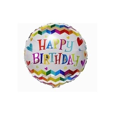 Apvalus balionas "Happy birthday" (45cm)