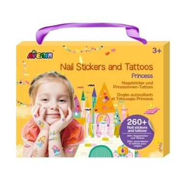 AVENIR nagų lipdukai ir tatuiruotės „Princesės“ (230vnt)