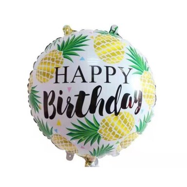 Balionas apvalus (baltas su ananasais) "Havajai"