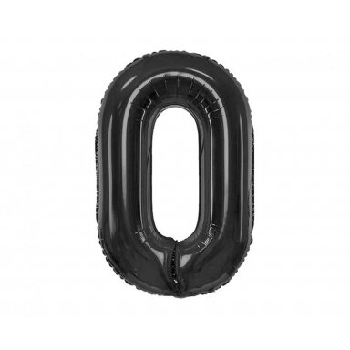 Balionas skaičius 0 (juodas matinis/85cm)