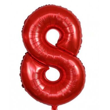 Balionas skaičius 8 (raudona 104cm)