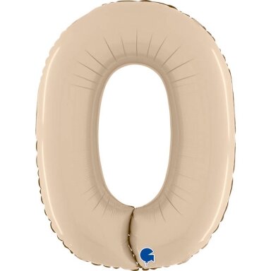 Balionas skaičius "Kreminis" 0 (66cm)