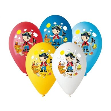 Balionai lateksiniai "Piratai spalvoti" (5vnt/30cm) Balionai lateksiniai "Piratai spalvoti" (5vnt/30cm)