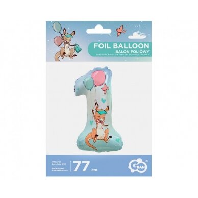 Balionas skaičius 1 (kengūra/77cm) 1 Balionas skaičius 1 (kengūra/77cm) 1