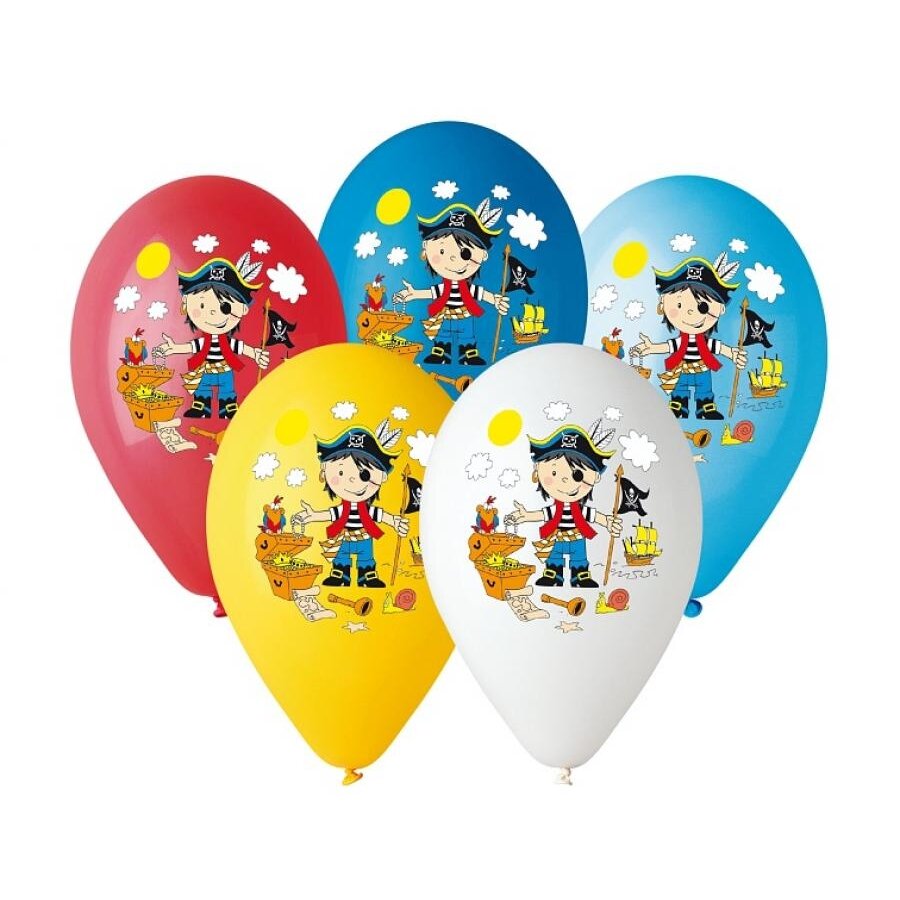 Balionai lateksiniai "Piratai spalvoti" (5vnt/30cm) Balionai lateksiniai "Piratai spalvoti" (5vnt/30cm)