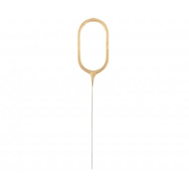 Bengališka ugnelė-skaičius "0", auksinė (17cm)