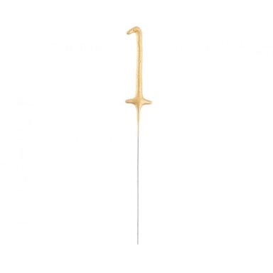 Bengališka ugnelė-skaičius "1", auksinė (17cm)