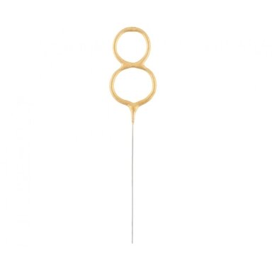 Bengališka ugnelė-skaičius "8", auksinė (17cm)