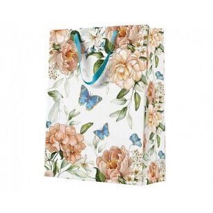 Dovanų maišelis "Gėlytės su drugeliais" (30x41,12cm)