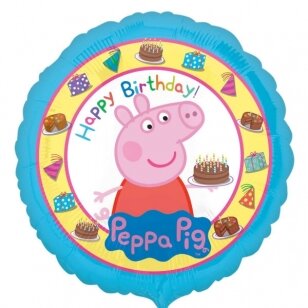 Folinis balionas "Peppa Pig. Su gimimo diena" (43cm)