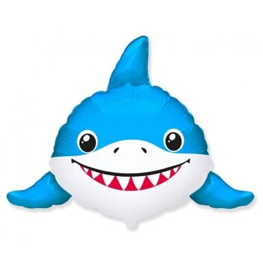 Folinis balionas "Baby shark" (70x80/mėlynas)
