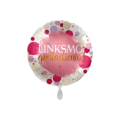 Folinis balionas "Linksmo gimtadienio" (43cm/rožinis)