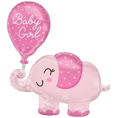 Forminis folinis balionas "Dramblytė - Baby girl" (73x78 cm)
