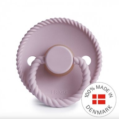 "FRIGG" Čiulptukas Rope - Round Latex Pacifier - Soft Lilac 6-18mėn