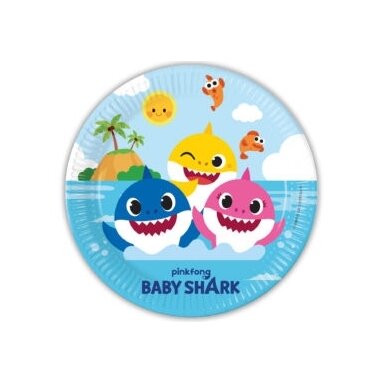 Lėkštutės "Baby Shark" (8vnt/23cm)