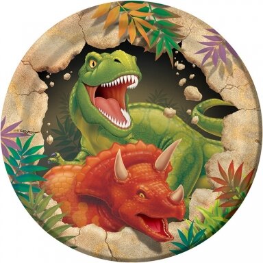 Lėkštutės "Dinozauras Dinas" (8vnt./18cm)