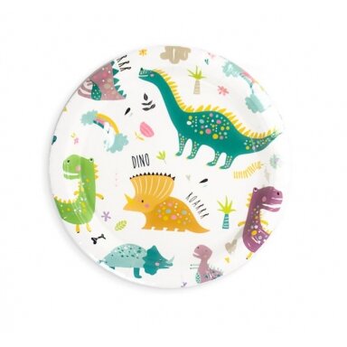 Lėkštutės "Dinozauriukai" (6vnt/18cm)