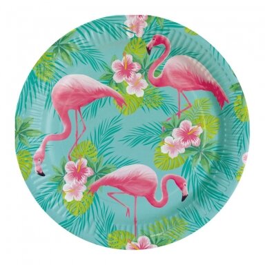 Lėkštutės Flamingai (8vnt./23cm.)