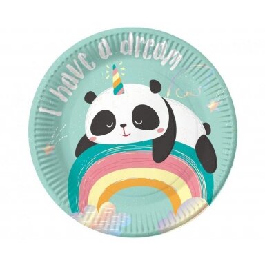 Lėkštutės "Mėtinė panda" (6vnt/18cm)