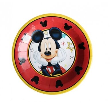 Lėkštutės "Mickey mouse" (10vnt/18cm)
