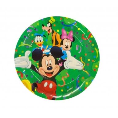 Lėkštutės "Mickey mouse" (žalias/8vnt,23cm)