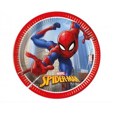 Lėkštutės "Spiderman crime fighter" (8 vnt/20 cm)