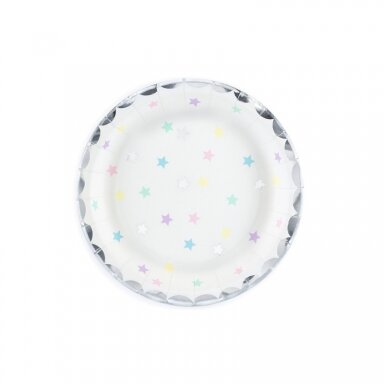 Lėkštutės"Spalvotos žvaigždutės" (6 vnt /18 cm)