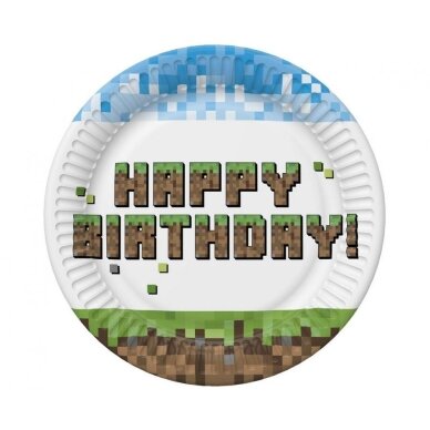 Lėkštutės "Minecraft" (8vnt/18cm) Lėkštutės "Minecraft" (8vnt/18cm)