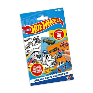 Lipdukų veiklos rinkinys „HOT WHEELS“ (+3m)
