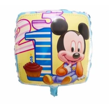 Mėlynas keturkampis balionas "Mickey mouse"