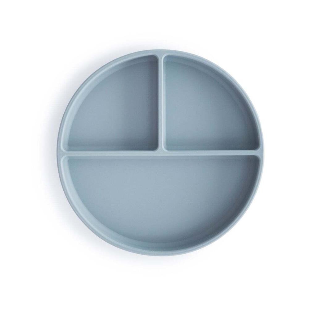 "Mushie" silikoninė prilimpanti lėkštė Powder blue 1