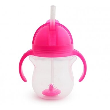 MUNCHKIN gertuvė su rankenom ir šiaudeliu 207ml, 6m+, pink