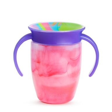 MUNCHKIN mokomasis puodelis, 360 Miracle Tie Dye, Mixed Case, Tropical 6mėn+, 207 ml