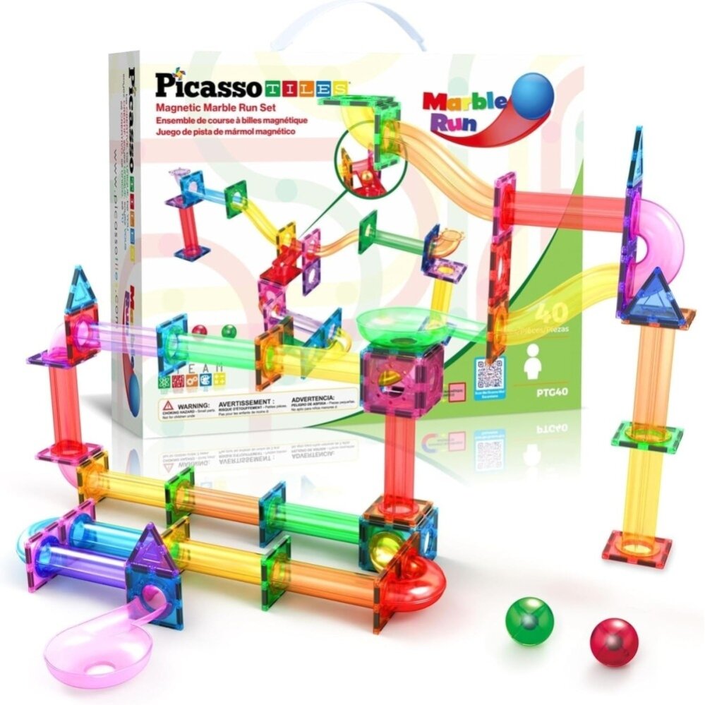 PICASSO TILES Magnetinis konstruktorius Marble Run 40 det. (+3m)