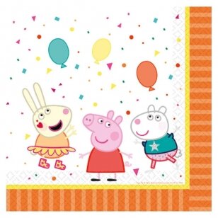 Servetėlės su balionėliai “Peppa Pig" (16vnt)
