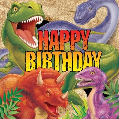 Servetėlės "Dinozauras Dinas" (16vnt.)