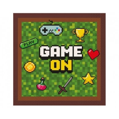 Servetėlės "Game On" (20vnt/33x33cm) Servetėlės "Game On" (20vnt/33x33cm)