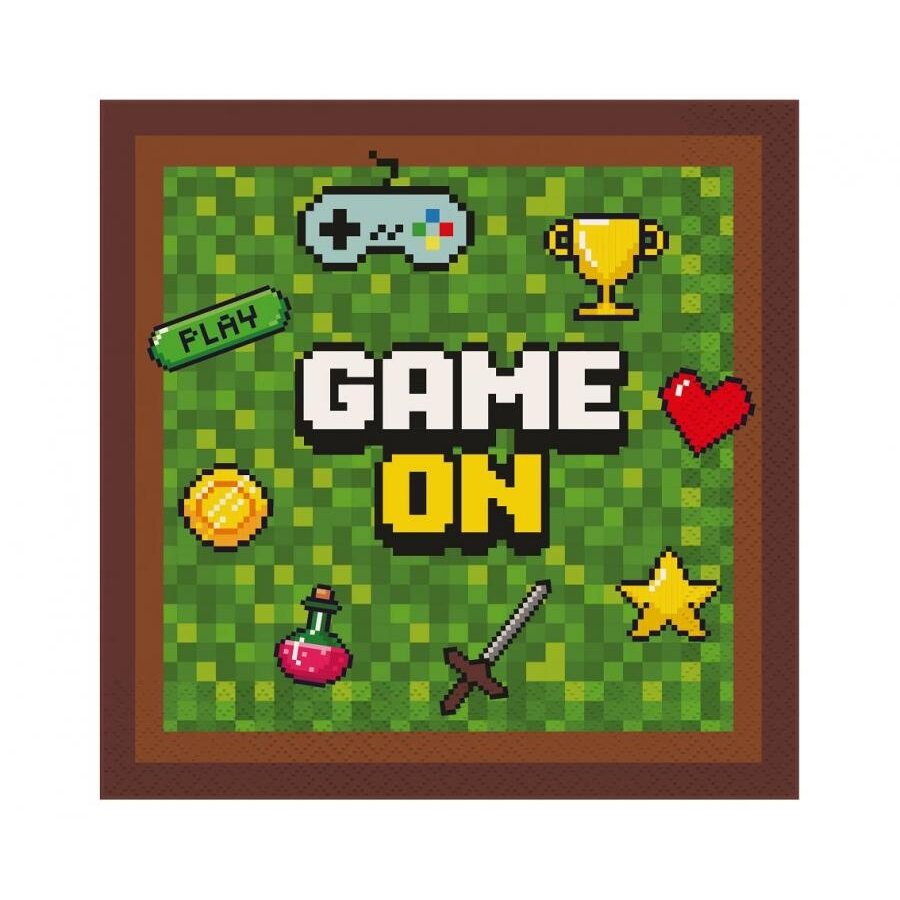 Servetėlės "Game On" (20vnt/33x33cm) Servetėlės "Game On" (20vnt/33x33cm)