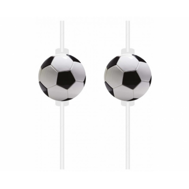 Šiaudeliai popieriniai "Futbolas" (4vnt)