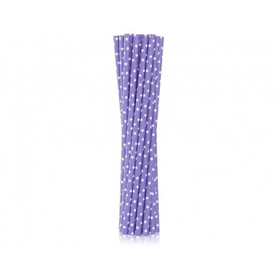 Šiaudeliai "Violetinė su baltais taškiukais" (12vnt) Šiaudeliai "Violetinė su baltais taškiukais" (12vnt)