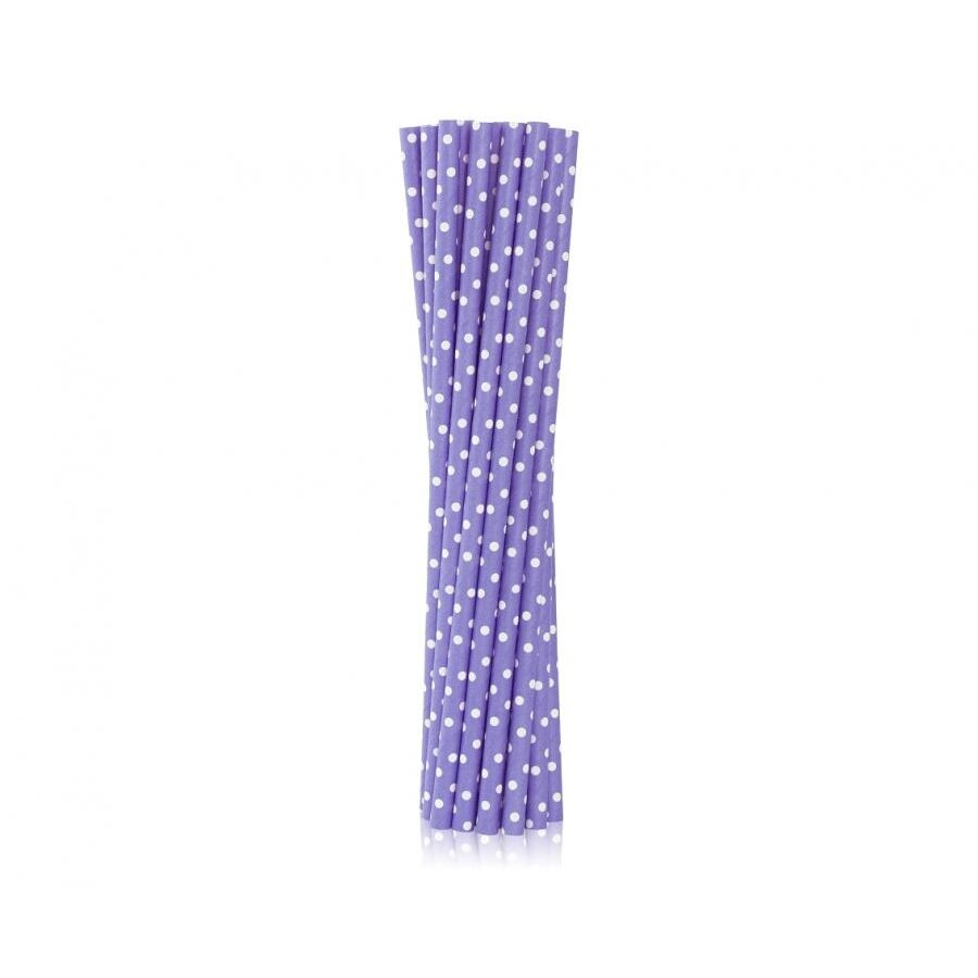 Šiaudeliai "Violetinė su baltais taškiukais" (12vnt) Šiaudeliai "Violetinė su baltais taškiukais" (12vnt)