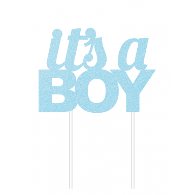 Torto dekoracija "It's a boy" (mėlyna blizgi/ 20.3x17.7 cm)