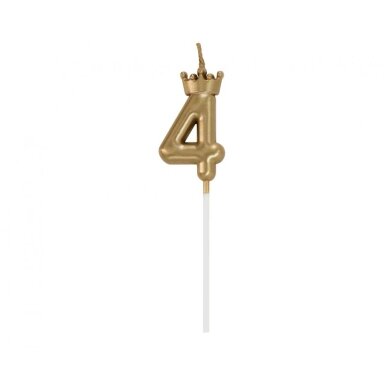 Žvakutė auksinė karūna 4 (6cm)
