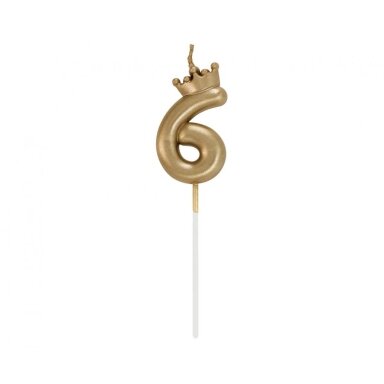 Žvakutė auksinė karūna 6 (6cm)