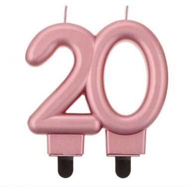 Žvakutė skaičius 20 (rožinis auksas)