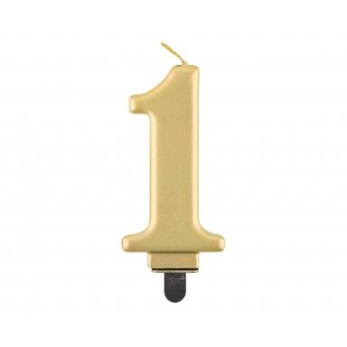 Žvakutė skaičius Auksinis 1 (8cm)