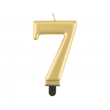 Žvakutė skaičius Auksinis 7 (8cm)