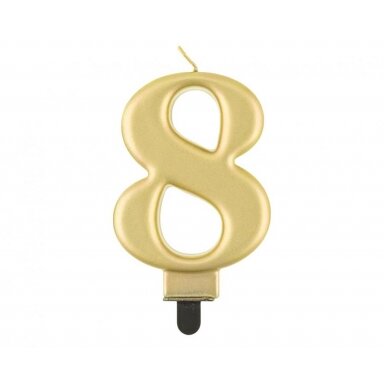 Žvakutė skaičius Auksinis 8 (8cm)