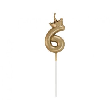 Žvakutė auksinė karūna 6 (6cm) Žvakutė auksinė karūna 6 (6cm)